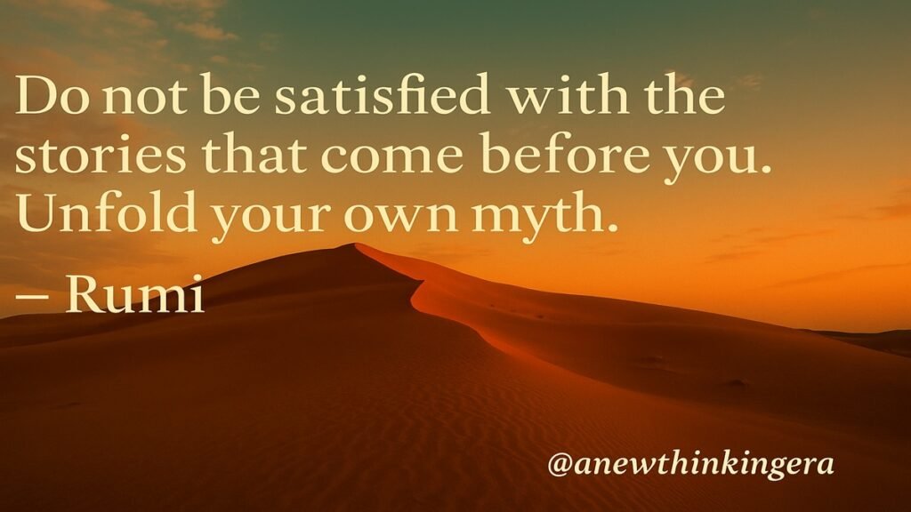 "Rumi quote inspiring self-discovery and personal growth with a serene background – motivational words by Rumi."