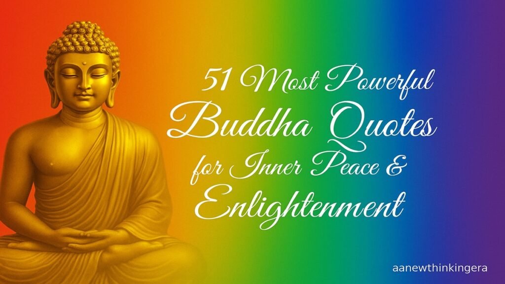 51 Most Powerful Buddha Quotes for Inner Peace & Enlightenment - Inspirational Buddha Image with Meditation Background