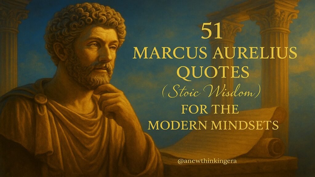 Marcus Aurelius statue bust in cinematic light with Roman columns and scrolls, featured image for 51 Marcus Aurelius Quotes on Stoic Wisdom for the Modern Mindsets