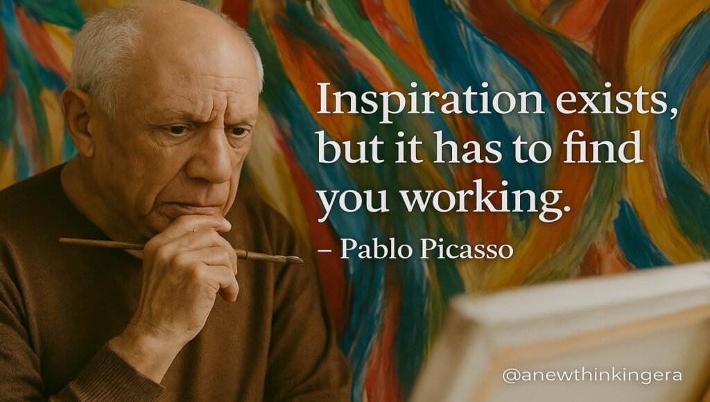 Pablo Picasso quotes about inspiration – inspiration exists but it has to find you working