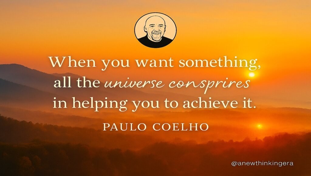 Paulo Coelho quote “Don’t waste your time with explanations” on abstract teal-dark background.