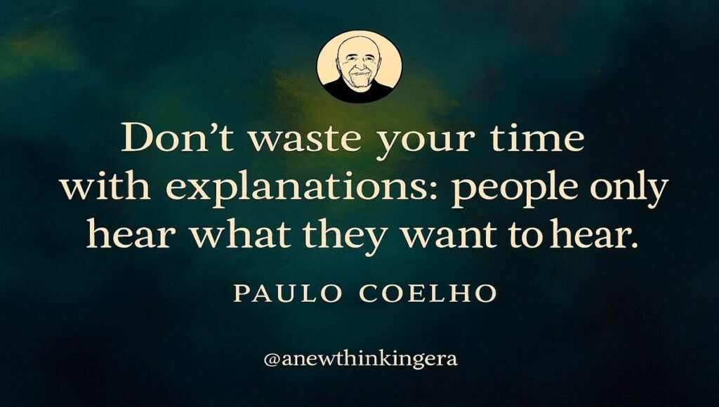Paulo Coelho quote “When you want something, all the universe conspires in helping you achieve it” with bright sunrise background.