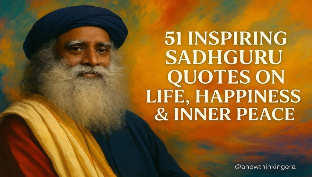 51 Inspiring Sadhguru Quotes on Life, Happiness & Inner Peace – Feature Image with Sadhguru Portrait