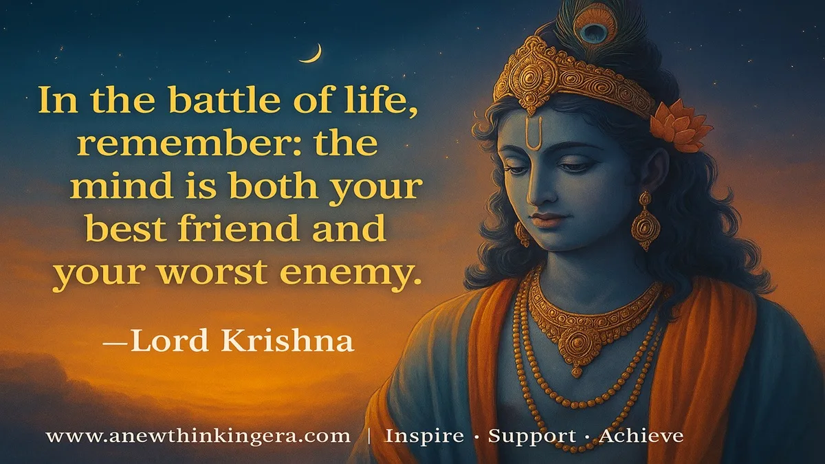 Lord Krishna quote on the mind being both our friend and enemy.