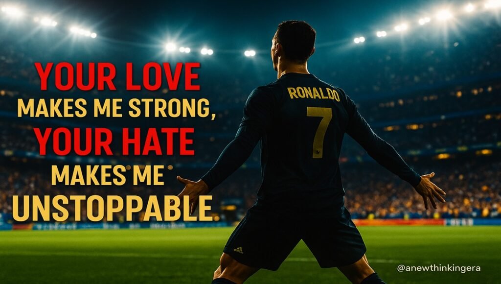 Cristiano Ronaldo Quotes – “Your love makes me strong, your hate makes me unstoppable”
