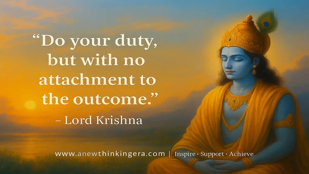 Lord Krishna Quotes about duty and detachment — “Do your duty but with no attachment to the outcome.”