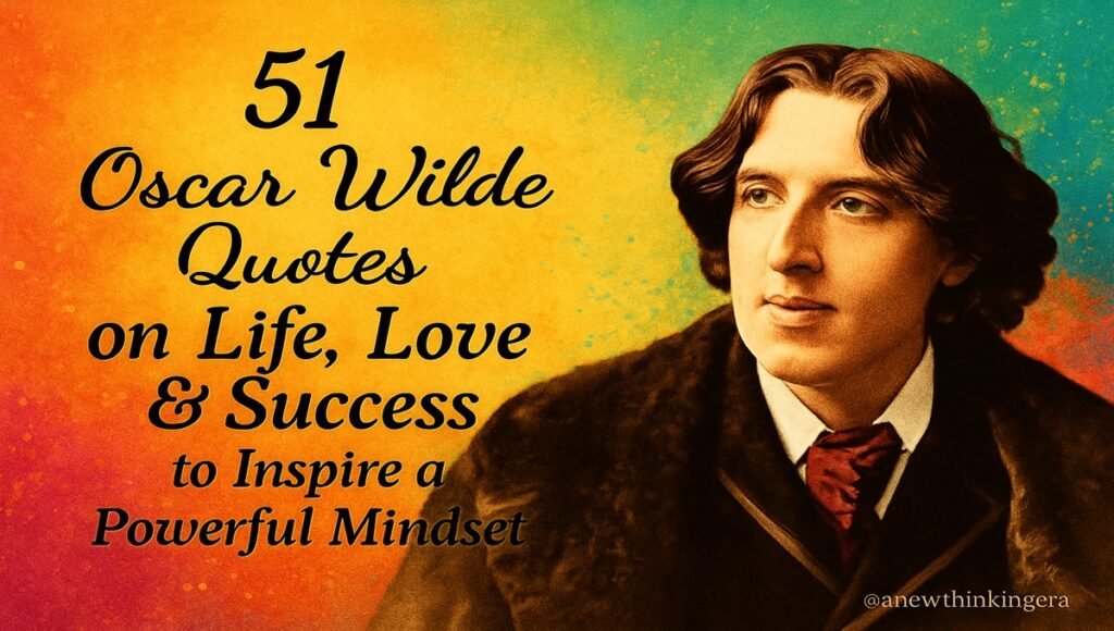 Oscar Wilde Quotes Collection portrait with inspirational quote title in emerald green and gold theme