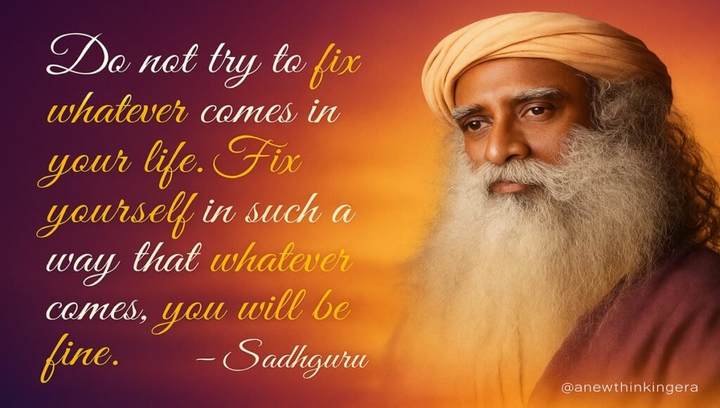 Sadhguru quote in cursive with highlighted words – inspirational HD image for life lessons.