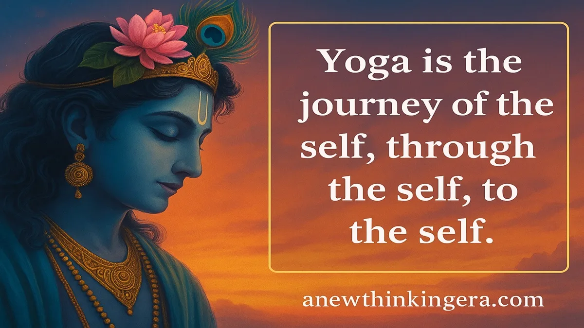 Lord Krishna quote on the spiritual meaning of yoga and self-realization.
