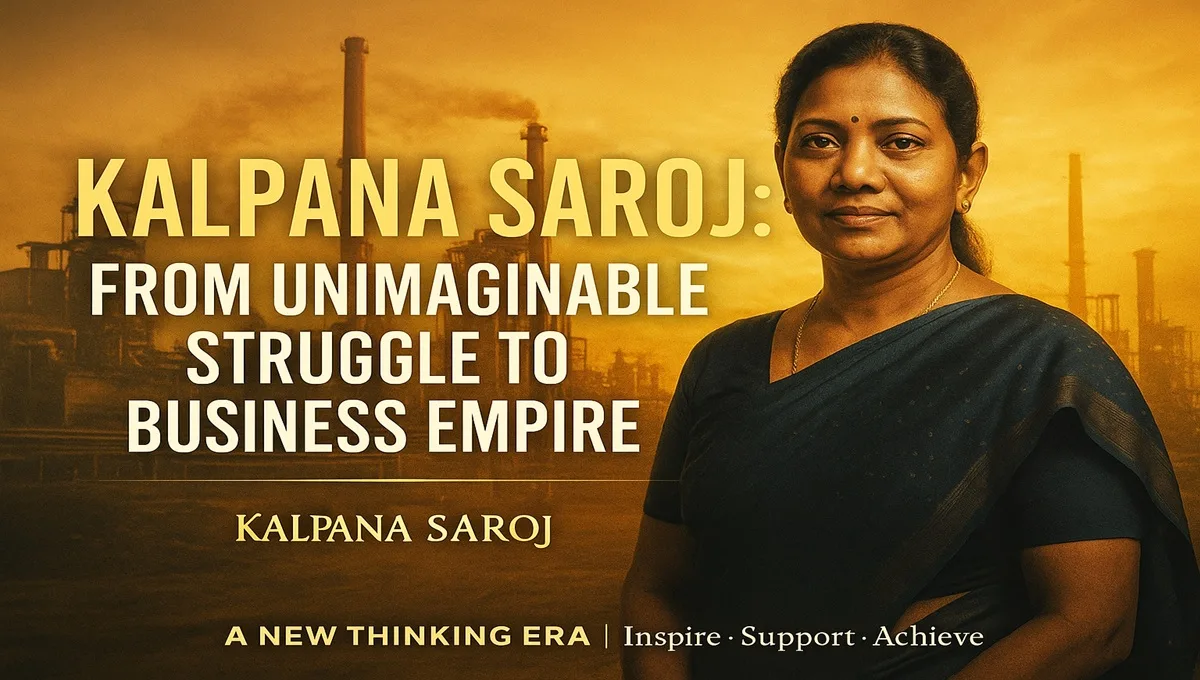 Kalpana Saroj inspirational story feature image showing her rise from unimaginable struggle to building a business empire.