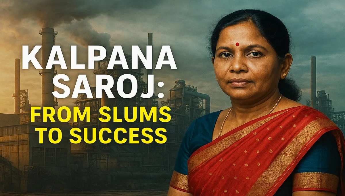 Kalpana Saroj success story feature image highlighting her journey from the slums to becoming a successful entrepreneur.