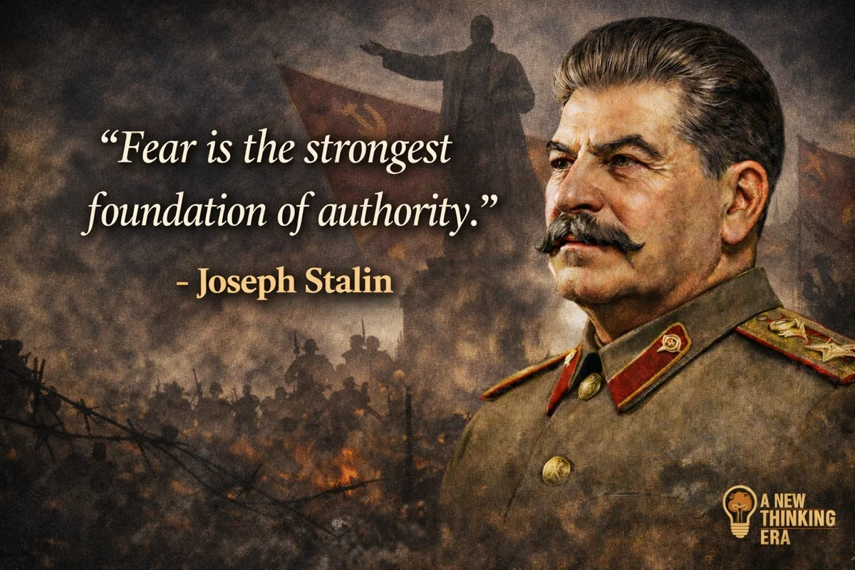 Joseph Stalin quote fear is the strongest foundation of authority power and control image