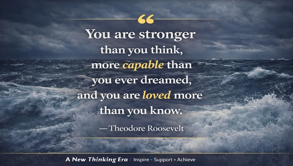 Motivational quote by Theodore Roosevelt about inner strength, self-belief, and emotional resilience during difficult life moments