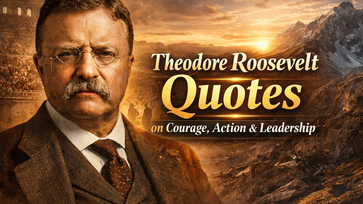 Theodore Roosevelt quotes featured image with arena and mountains background